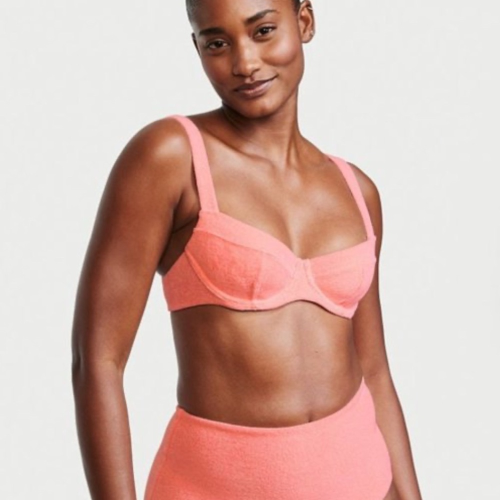 Victorias Secret 34B Pink Essential Wicked Push Up Bikini Top